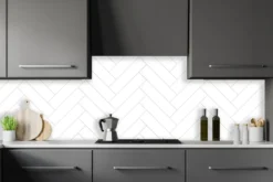 Kitchenline Kjøkkenplate White Herringbone 610 x 610 mm