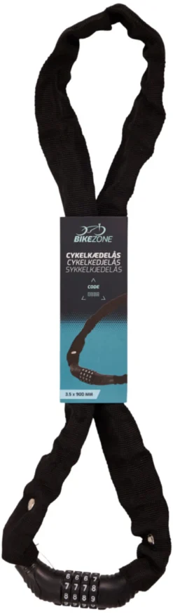 Kjedelås til sykkel med kode - Bikezone