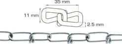 Kjetting Ø2,5 mm x 2 meter