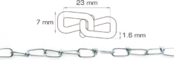 Kjetting Ø1,6 mm x 5 meter