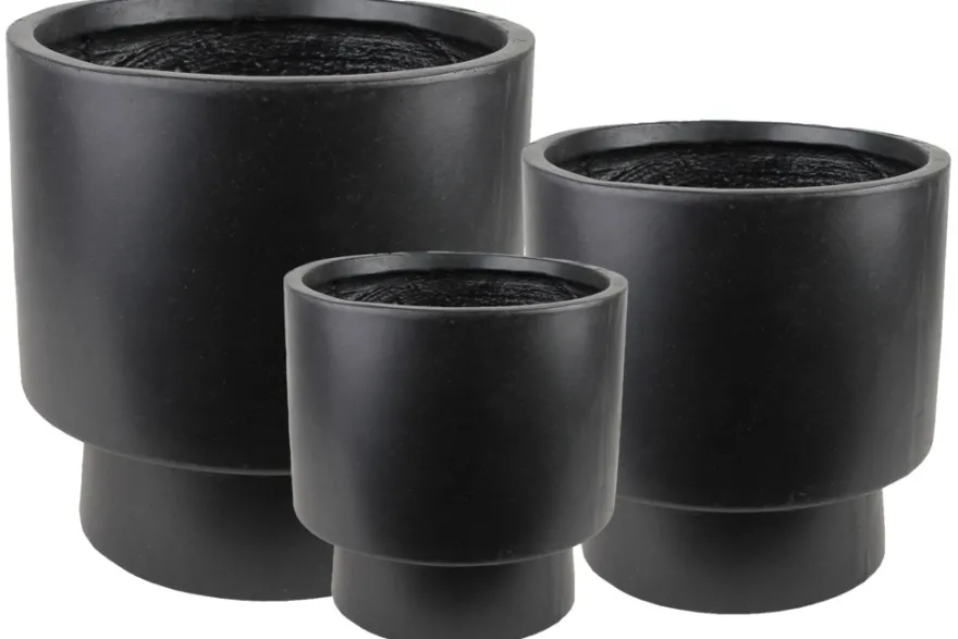 Krukkesett Fiber Svart Ø24/30/37 cm Scan-Pot