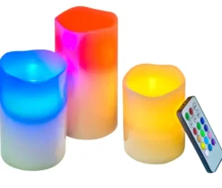 Kubbelys LED med fargeskift og fjernkontroll 3-pk.