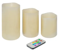 Kubbelys LED med fargeskift og fjernkontroll 3-pk.