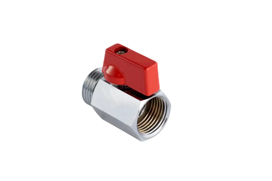 Kulekran 1/2" x 1/2" rødt grep