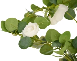 Kunstig blomsterranke hvit 210 cm
