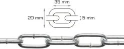 Langlenket kjetting 5 mm x 5 meter