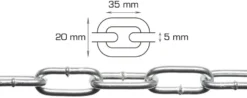 Langlenket kjetting 5 mm x 2 m