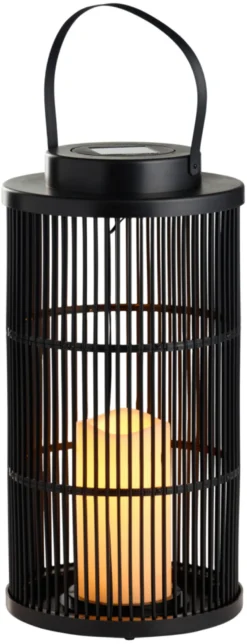 Lykt med solcelle svart 18 x 18 x 36 cm - Garden®