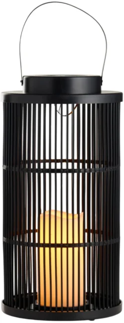 Lykt med solcelle svart 18 x 18 x 36 cm - Garden®