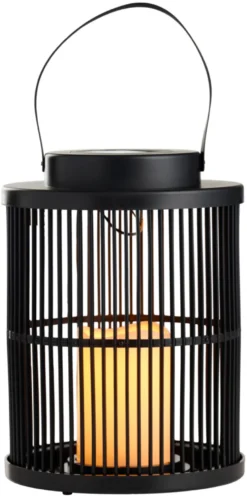 Lykt med solcelle svart 18 x 18 x 25 cm - Garden®