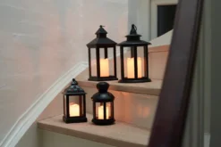 Lykt rund med LED-kubbelys