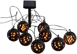 Lyslenke m/8 kuler med flammeeffekt 4,1 meter - Garden®