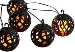 Lyslenke m/8 kuler med flammeeffekt 4,1 meter - Garden®