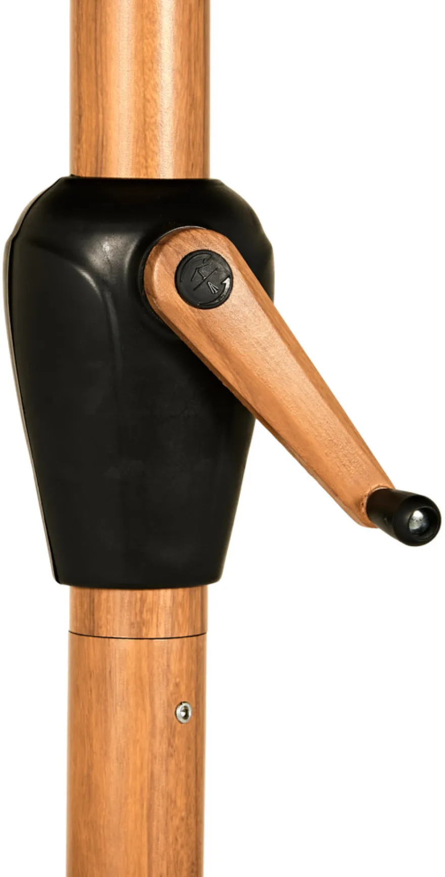 Markedsparasoll Stockholm Ø300 cm svart/teak - Sunlife®