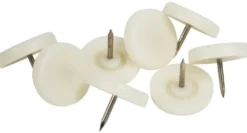 Møbelknotter Ø25 mm hvit plast 24 stk.