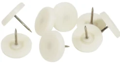 Møbelknotter Ø30 mm hvit plast 8 stk.