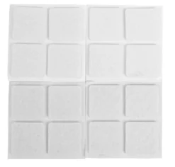Møbelknotter selvklebende 25 x 25 mm hvit - 16 stk.