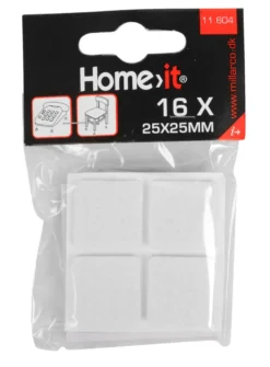 Møbelknotter selvklebende 25 x 25 mm hvit - 16 stk.
