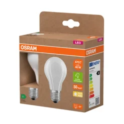 Osram LED matt standardpære E27 2,2 W 2-pk.