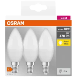 Osram LED mignon E14 4,9 W 3-pk.