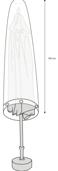 Overtrekk markedsparasoll klar plast 195 cm - Sunlife®