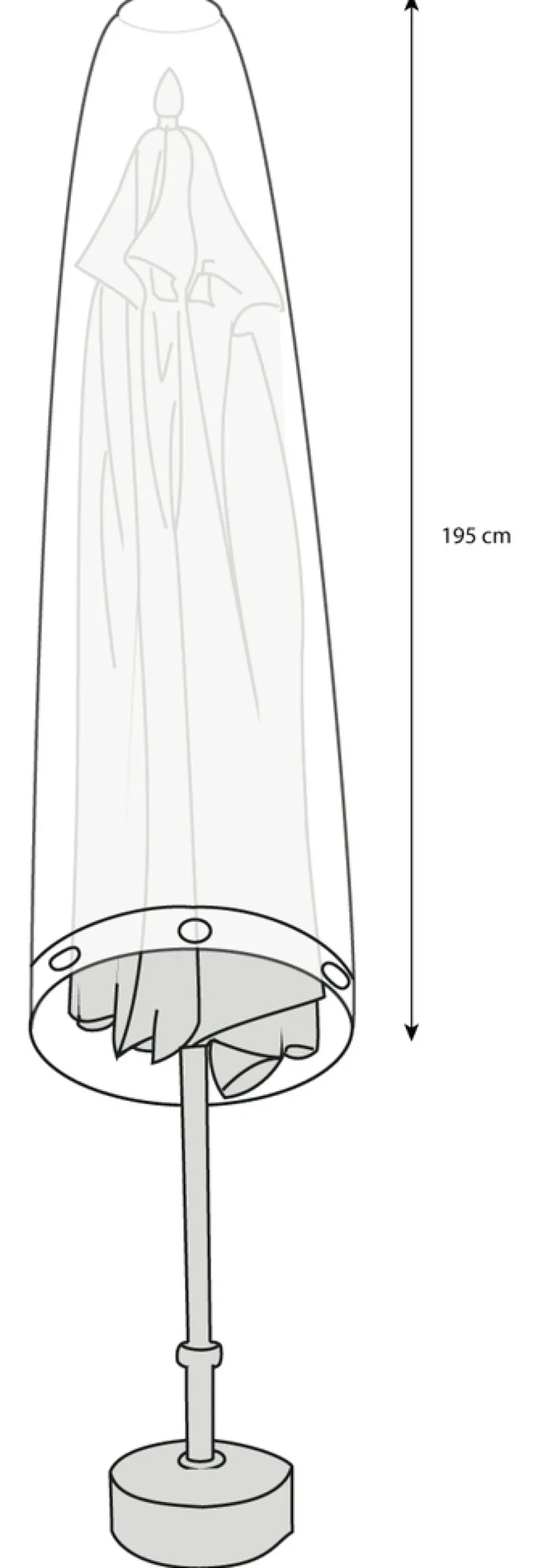 Overtrekk markedsparasoll klar plast 195 cm - Sunlife®