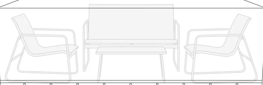 Overtrekk til hagemøbelsett L220 x B130 x H85 cm - Sunlife®