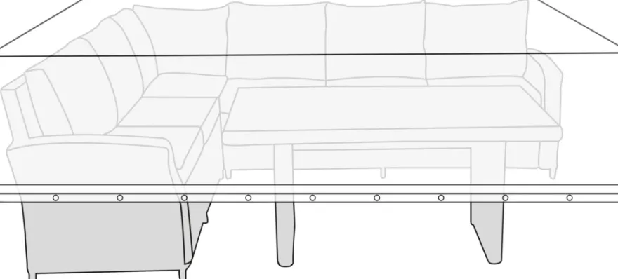 Overtrekk til loungemøbelsett L300xB145xH100 cm - Sunlife