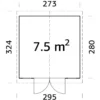 Palmako redskapsbod Aksel 2 - 7,5 m² 273 x 280 cm