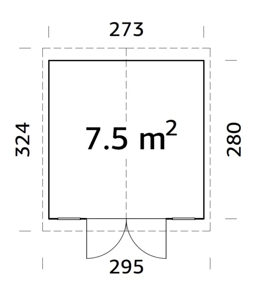 Palmako redskapsbod Aksel 2 - 7,5 m² 273 x 280 cm