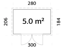 Palmako redskapsbod Alma 280 x 184 cm
