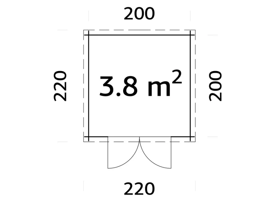 Palmako redskapsbod Iris 2 216 x 216 cm