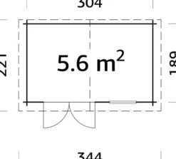 Palmako redskapsbod Lotta 5,6 m² 320 x 205 cm