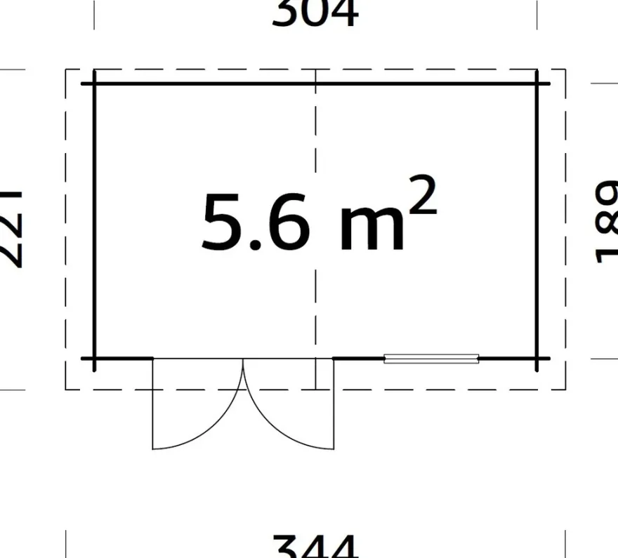 Palmako redskapsbod Lotta 5,6 m² 320 x 205 cm