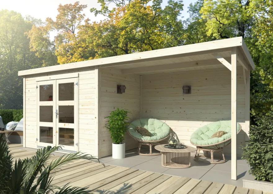 Palmako redskapsbod m/pergola Alma 560 x 184 cm