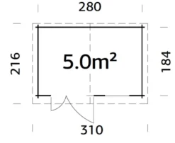 Palmako redskapsbod Peter 3 296 x 200 cm