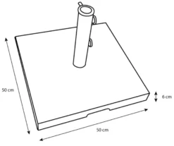 Parasollfot Freetown 50x50x6 cm svart granitt - Sunlife®