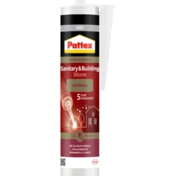 Pattex sanitær- og byggsilikon grå 280 ml