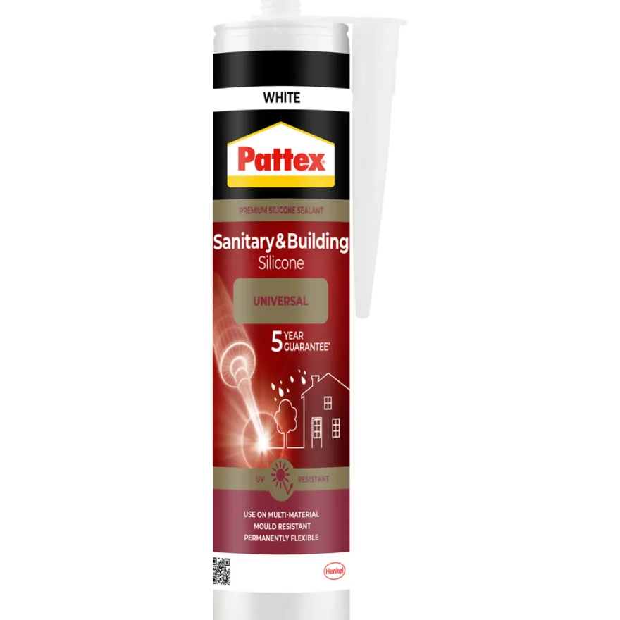 Pattex sanitær- og byggsilikon hvit 280 ml