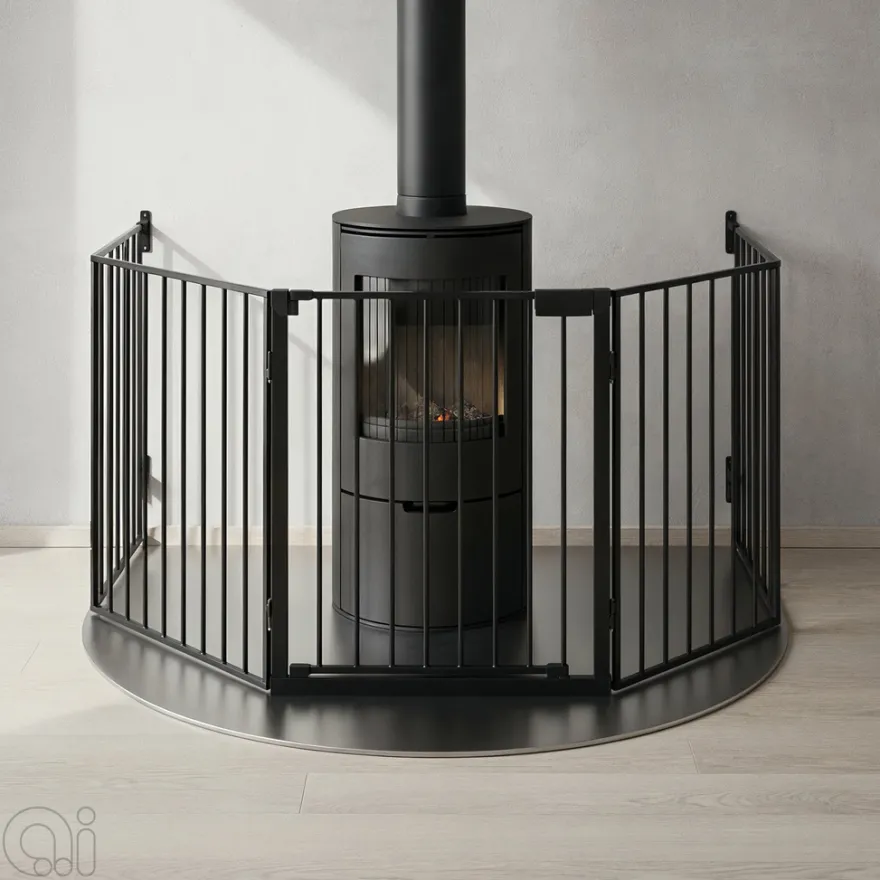 Peisgitter svart 5-delt 135 x 72,5 x 115 cm - Glöd