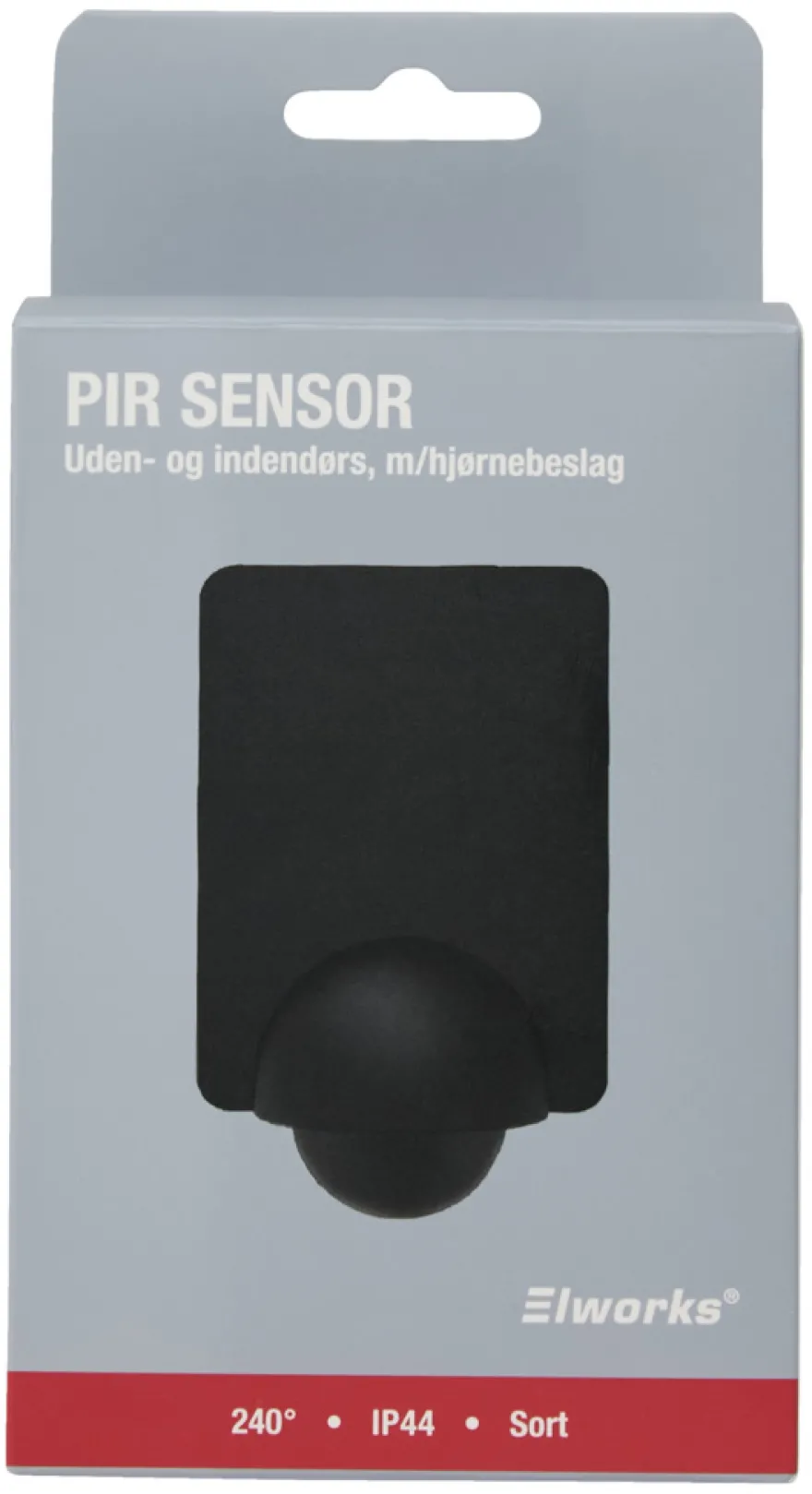 PIR-sensor 240° innendørs/utendørs svart – Elworks