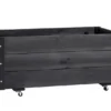 Plantekasse på hjul svart 94 x 54 x 45 cm