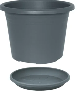 Potte Cylindro plast grå Ø20 cm