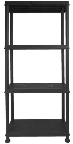 Reol m/4 hyller svart plast - Gardeco