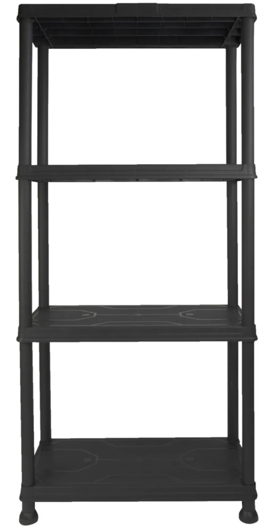 Reol m/4 hyller svart plast - Gardeco