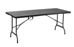 Sammenleggbart bord metall/plast 180 x 75 cm svart