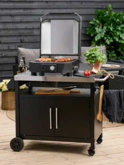 Serveringsvogn Columbus svart stål – Sunlife®