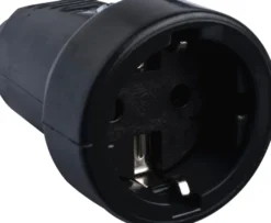 Skjøtekontakt pvc m/jord svart