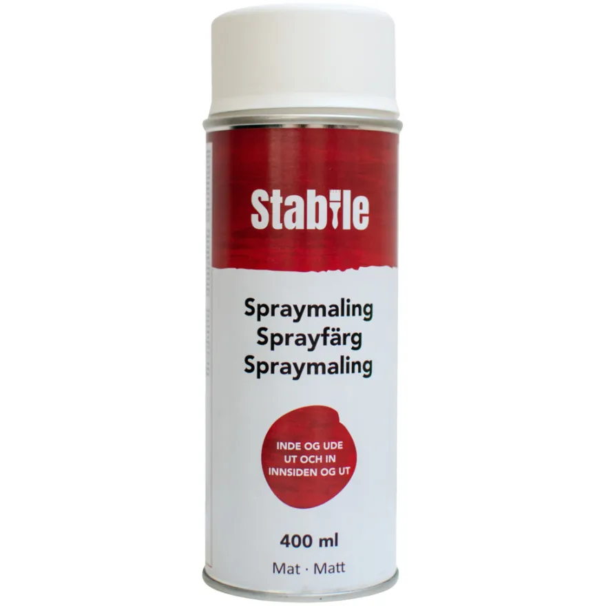 Spraymaling hvit matt 400 ml - Stabile