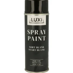 Spraymaling svart blank 400 ml - Luxi